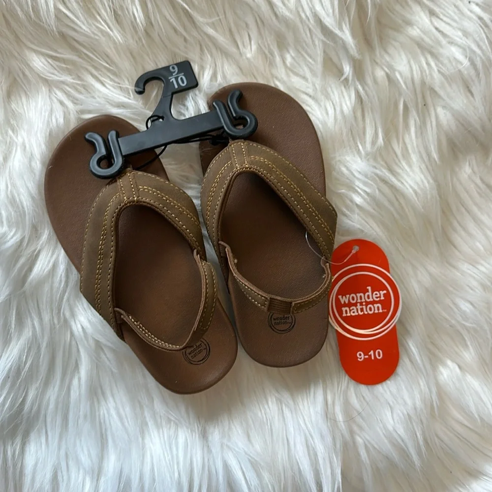Wonder Nation Kids Boys Tan Sandel Summer Vacation Shoes NWT